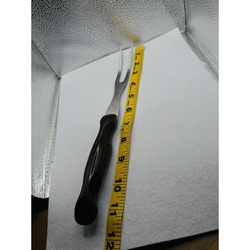 Cutco #1027 MEAT FORK Brown/Orange Swirl Handle Made in USA. Life time warranty